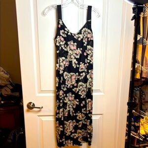 EUC LAURA URBINATI silk Floral Black Dress size Italian 44 us 8